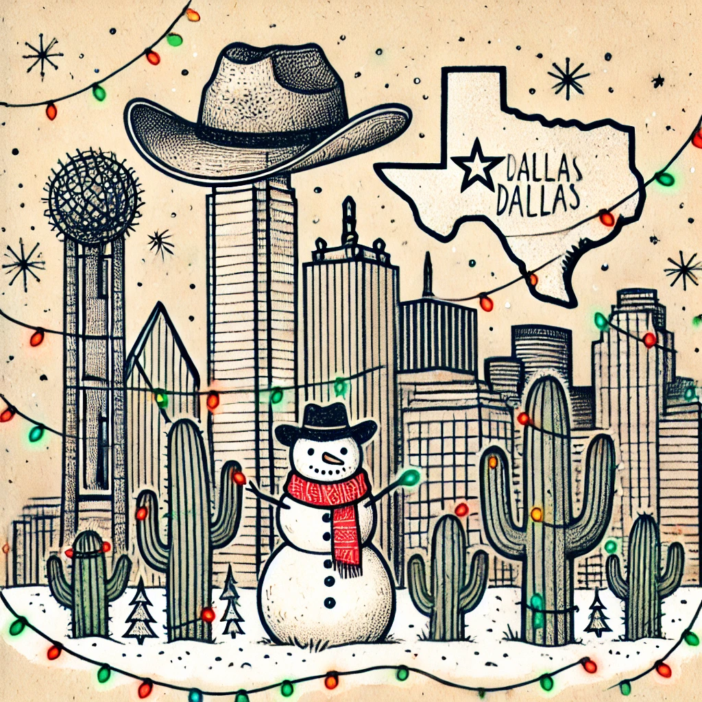 illustration of Christmas in DFW