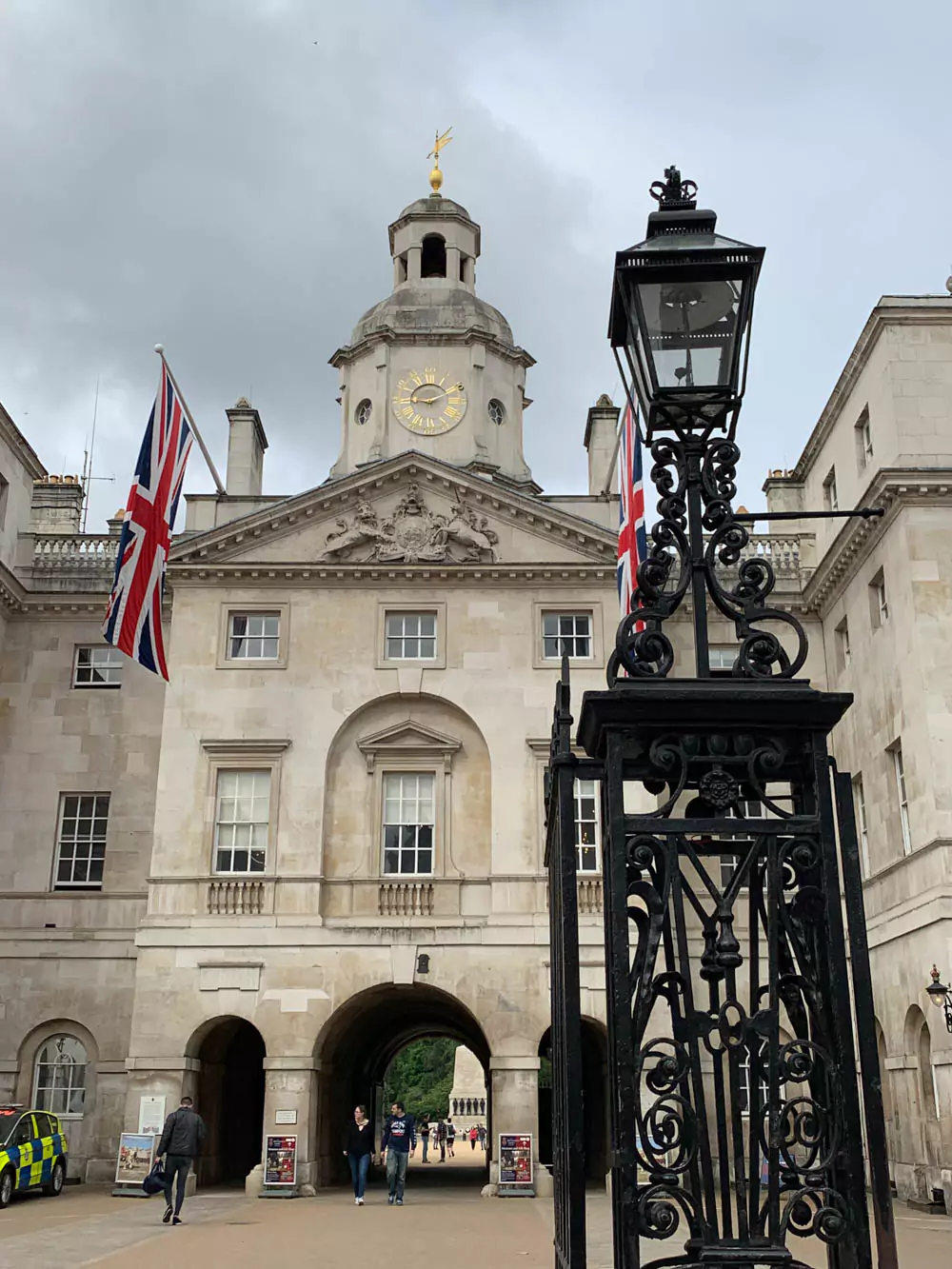 Exterior of the Household Cavalry Museum in London, featuring historic stone architecture and arched entryways. Located within Horse Guards, the museum offers insight into the ceremonial and military roles of the British cavalry.