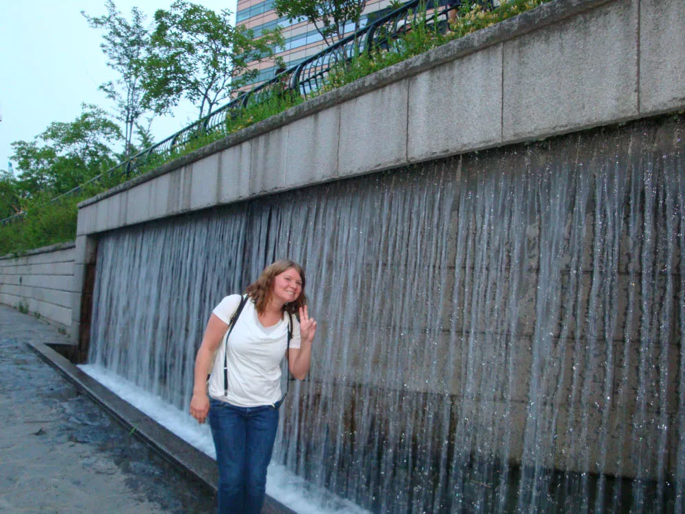 Katie on Cheonggyecheon Stream