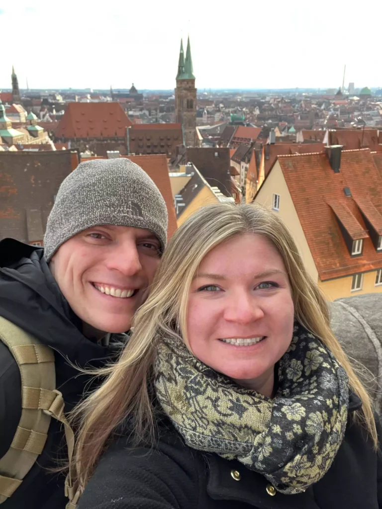 Katie and Zack overlooking the town of Nuremberg