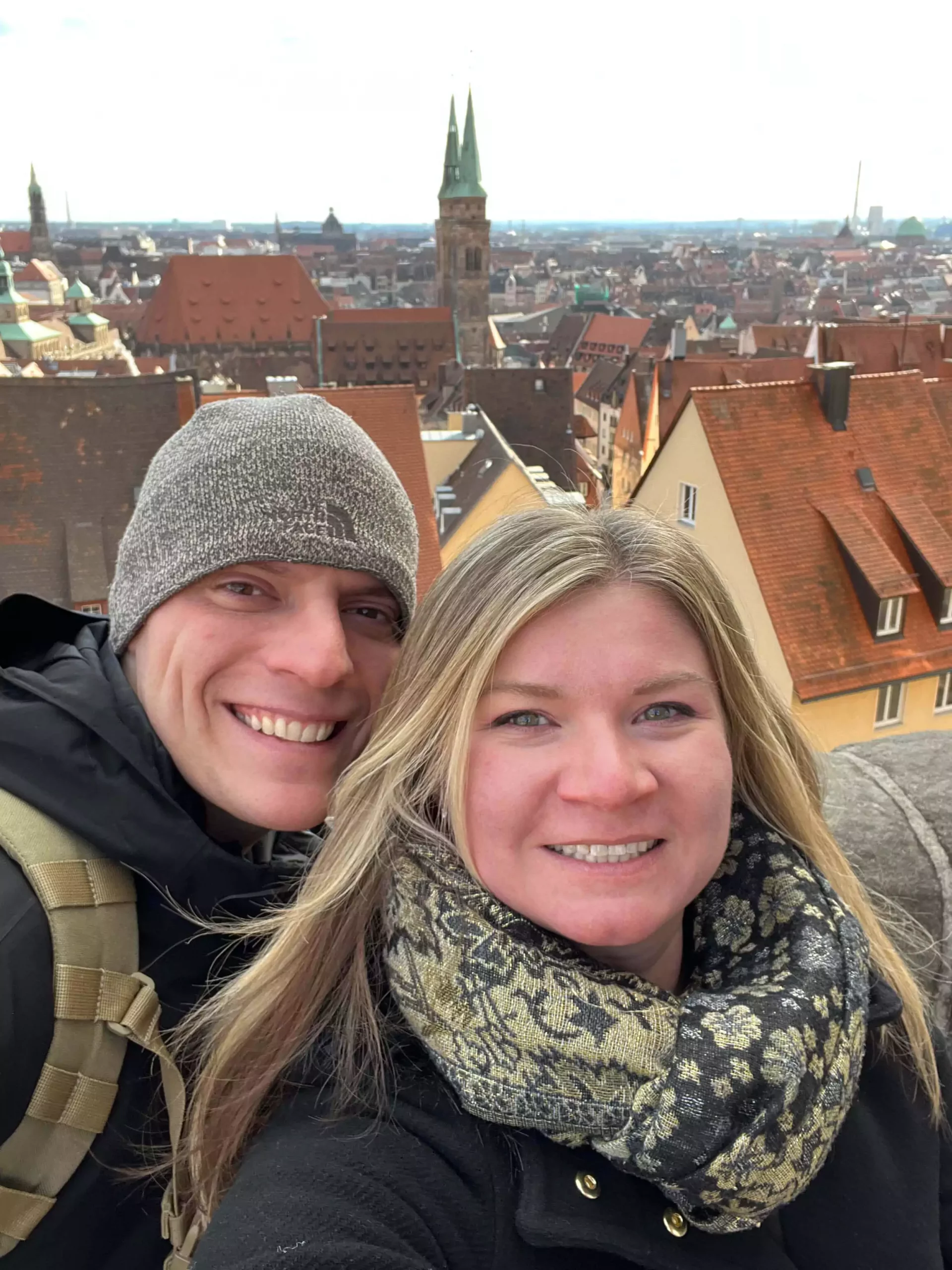 Katie and Zack overlooking the town of Nuremberg