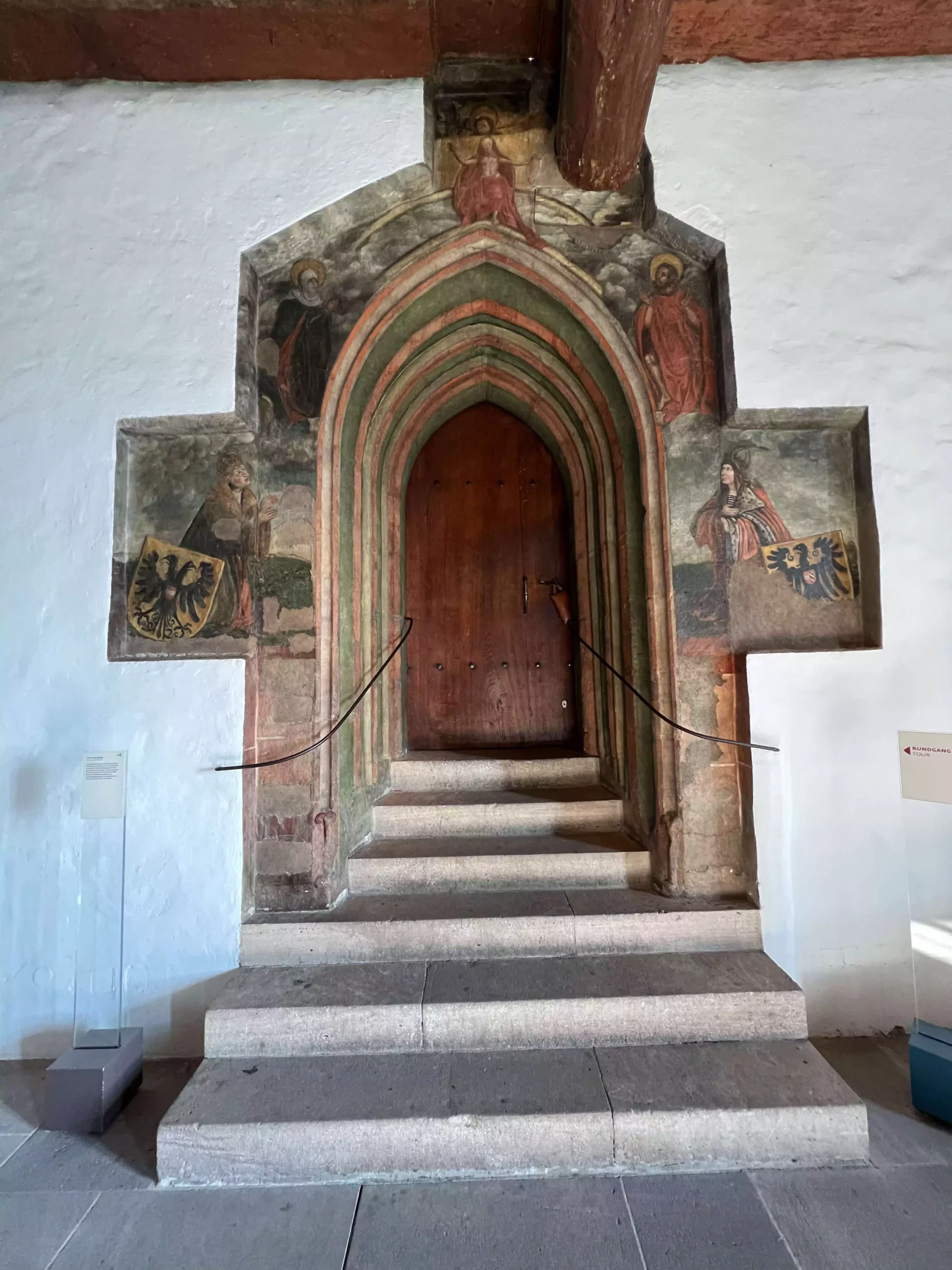 The door to the chapel inside the Castle