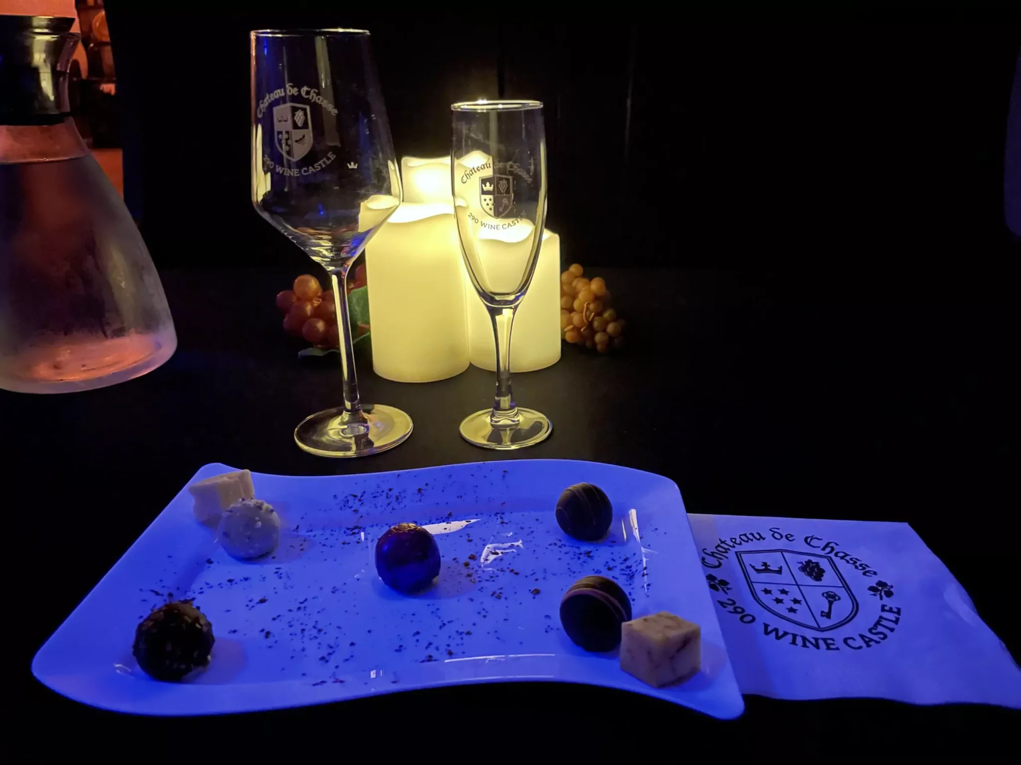 chocolate and wine pairing at chateau de chasse