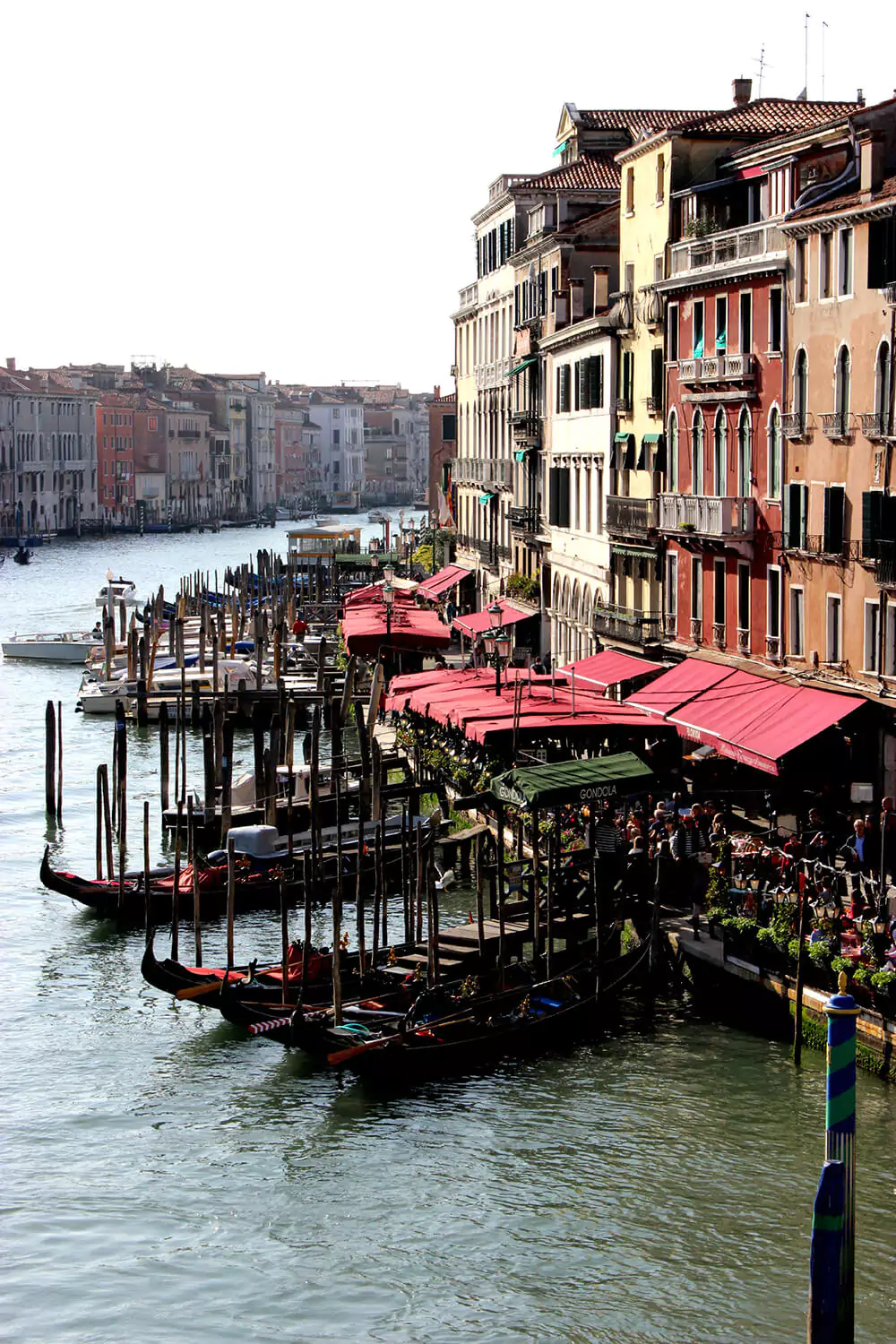 boats docked along the canal